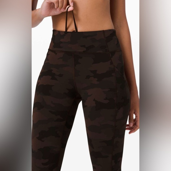Lululemon Invigorate High-Rise Tight Leggings Heritage Camo Brown Women’s 4 25” - Picture 5 of 11